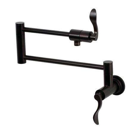 KINGSTON BRASS KS4105DFL Wall Mount Pot Filler, Oil Rubbed Bronze KS4105DFL